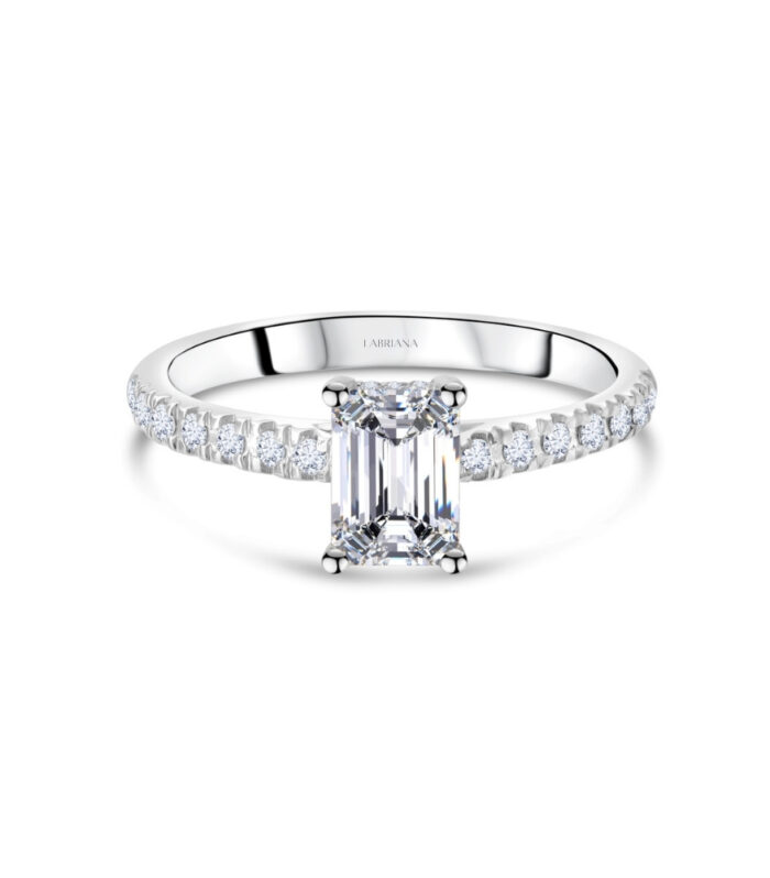 Emerald Cut  Engagement Ring with a Secret Stone