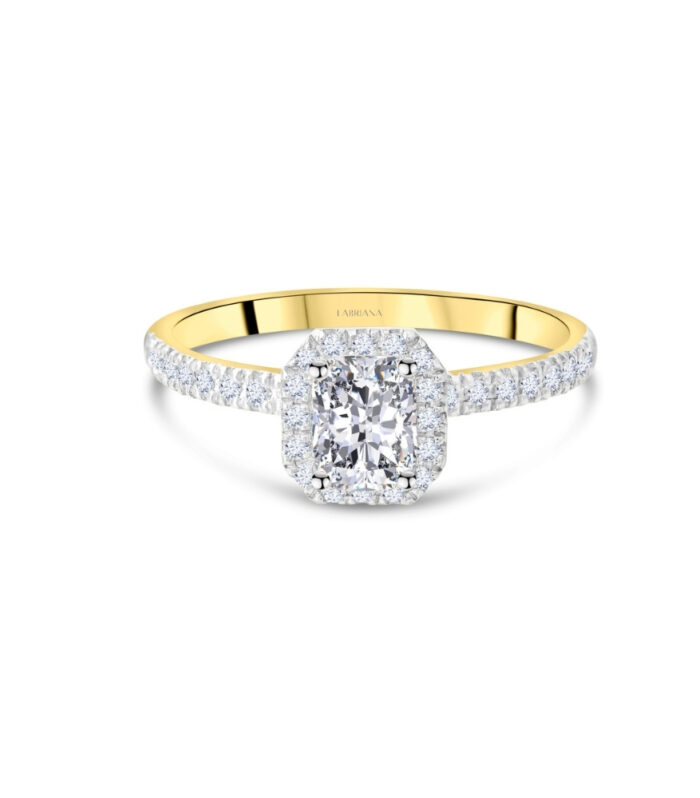Radiant Cut Floating Solitaire Ring with Side Stones