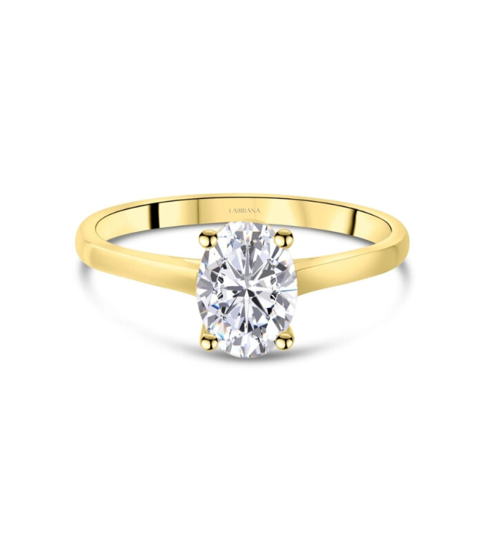Classic Oval Cut Four-Prong Cathedral Engagement Ring