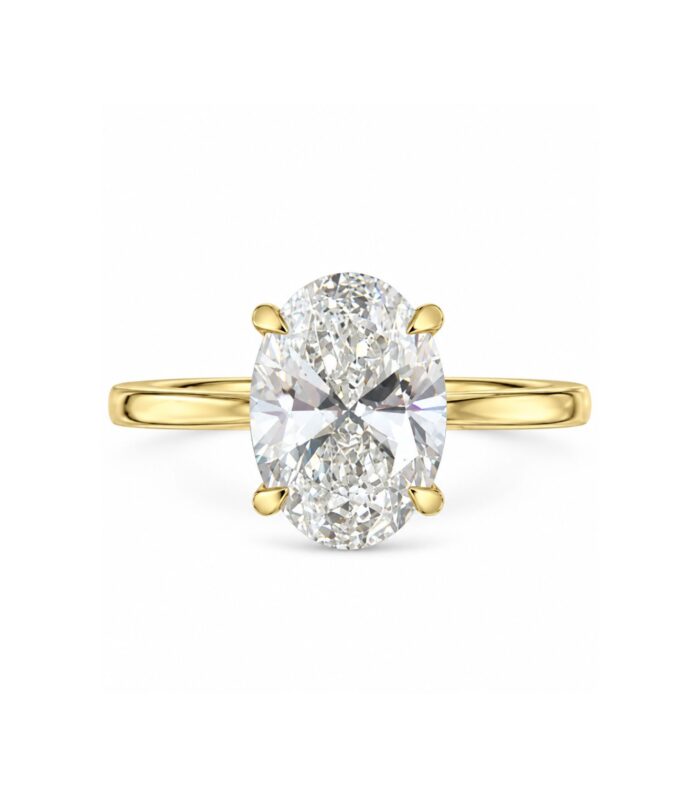 Oval Diamond Engagement Ring with Open Gallery Rail